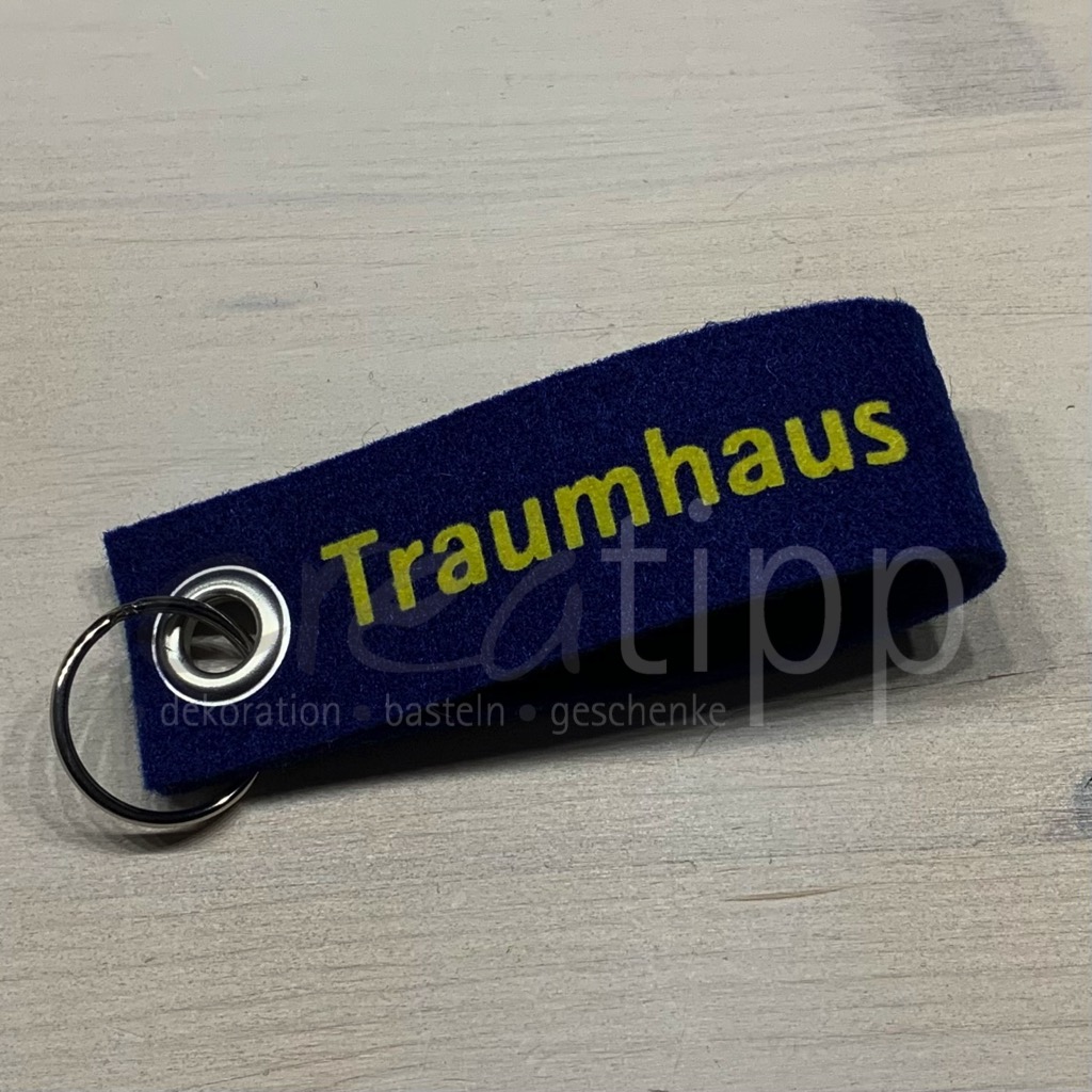 Schlüsselanhänger "Traumhaus", dunkelblau