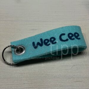 Schlüsselanhänger "Wee Cee", aqua (hellblau)